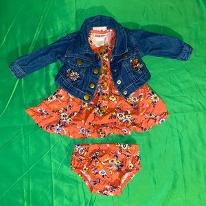 0-3 Month Baby Jean Jacket Outfit